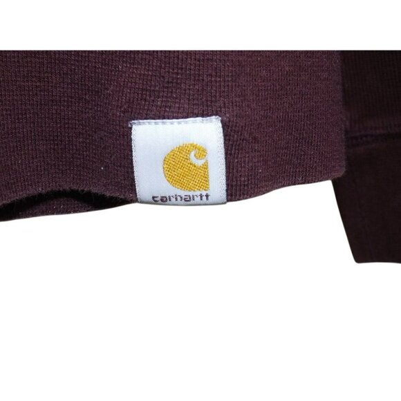 Carhartt Relaxed Fit Men's Deep Cranberry Pullover Size Large Quarter Zip JH800 - Picture 3 of 5